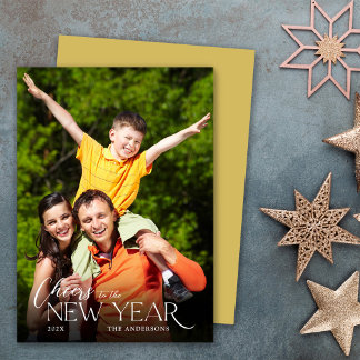 Cheers to the New Year Photo Holiday Card