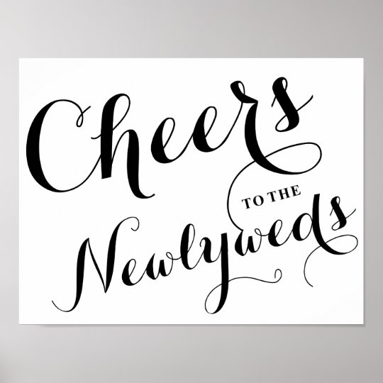 Cheers to the Newlyweds | Wedding Poster | Zazzle.com