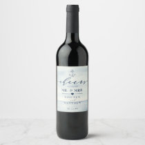 Cheers to the Wedding Ocean Nautical Anchor Wine Label