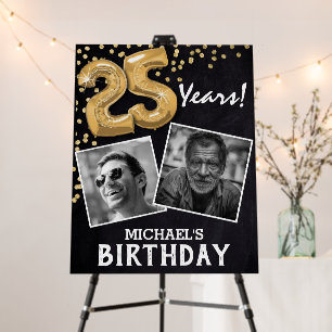 'Cheers to the Years' 2 Photo 25th Birthday Foam Board