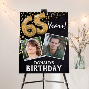 'Cheers to the Years' 2 Photo 65th Birthday Foam Board