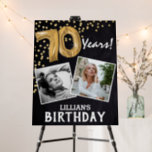 'Cheers to the Years' 2 Photo 70th Birthday Foam Board<br><div class="desc">Celebrating the BIG 70! This welcome sign allow you to upload a before and after photograph of the birthday man or woman. Featuring a rustic chalkboard background,  gold number seventy helium balloons,  faux gold glitter confetti,  name and occassion.</div>