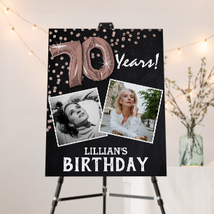 'Cheers to the Years' 2 Photo 70th Birthday Foam Board