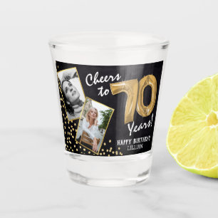 Cheers to the Years 70th Birthday 2 Photo Shot Glass