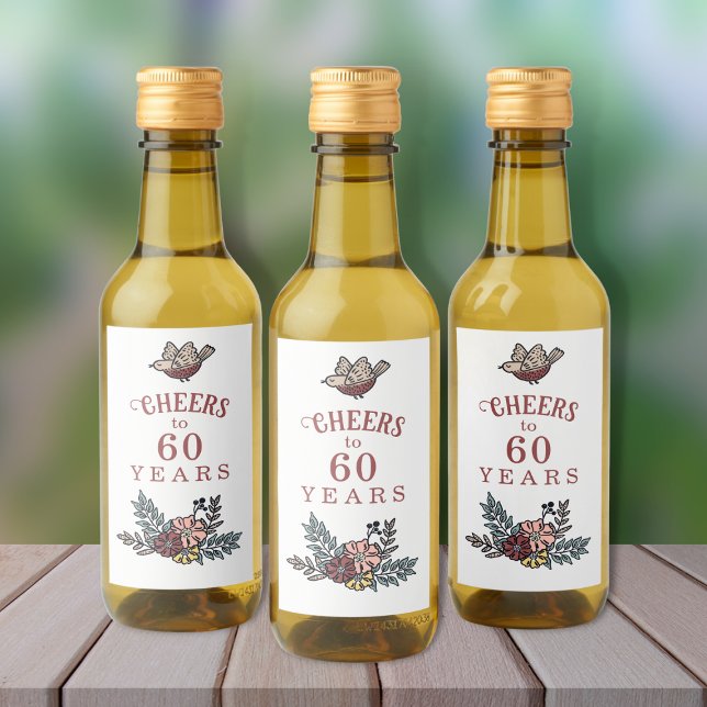 Cheers to the Years Birthday Party Favor Wine Label (Personalized Birthday Favor Labels)