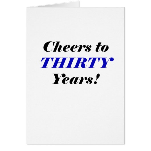 Cheers to Thirty Years (Front)