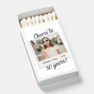Cheers to Thirty Years 30 Retro Photo Birthday Matchboxes