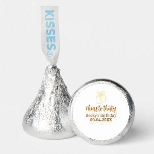 Cheers to thirty yellow brown birthday pastel gift hershey®'s kisses®