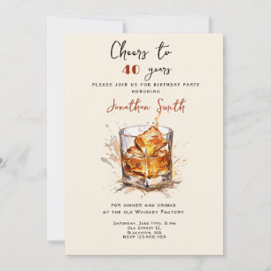 Cheers to... Whiskey celebration birthday party Invitation