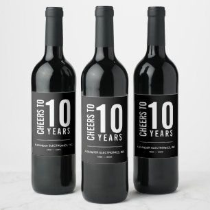 Cheers to Years in Business Anniversary Wine Label