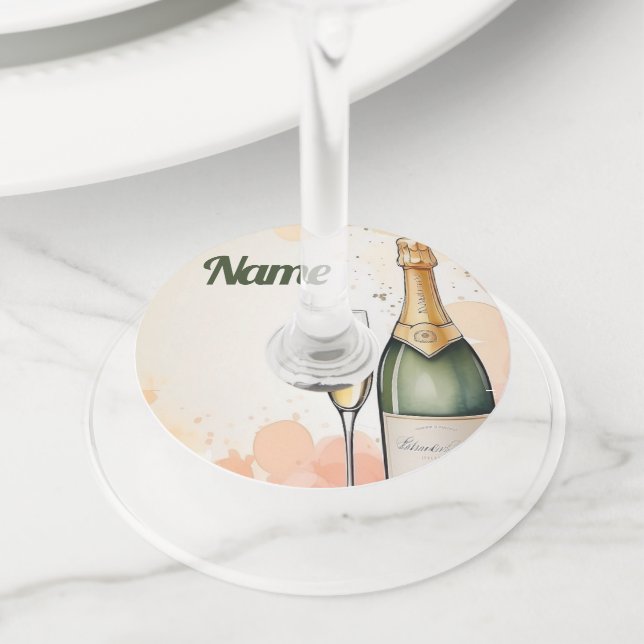 Cheers to Years Party Wine Glass Tag (Close Up)