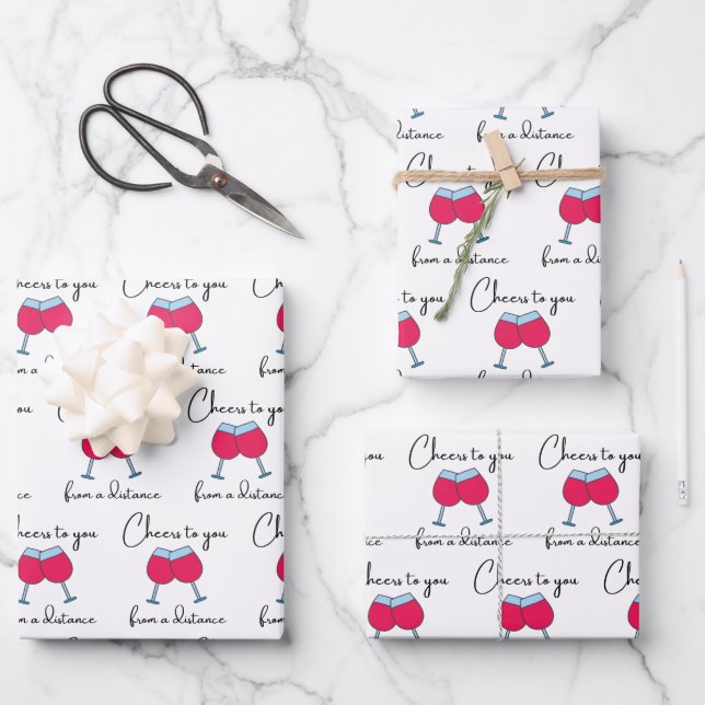 Cheers To You From A Distance Wrapping Paper (Front)