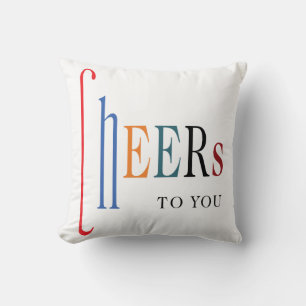 Cheers To You Simple Modern Holiday Throw Pillow