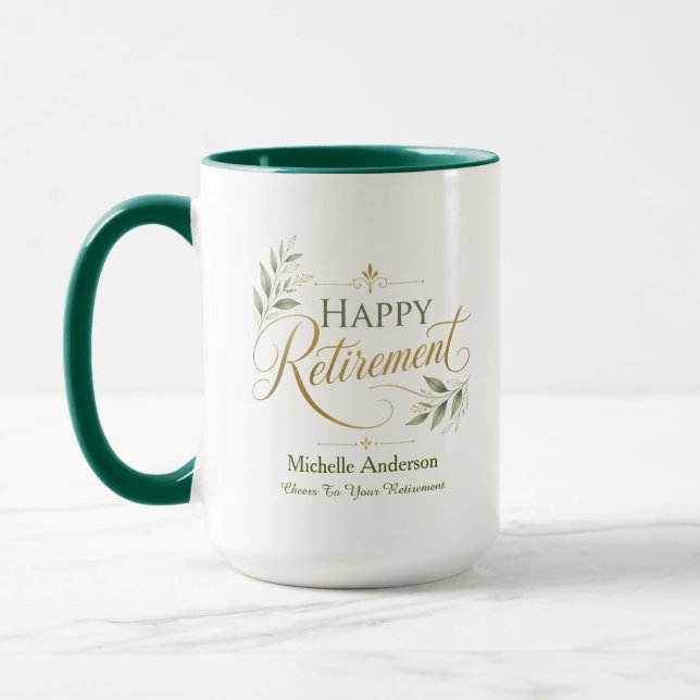 Cheers To Your Retirement Personalized Name Mug (Left)