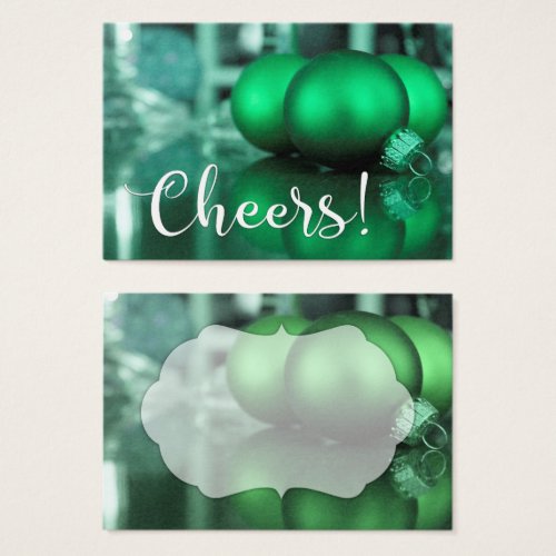 Cheers Typography Green Toned Ornaments Gift Tag