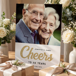 Cheers Wedding Anniversary Photo Gift Foam Board