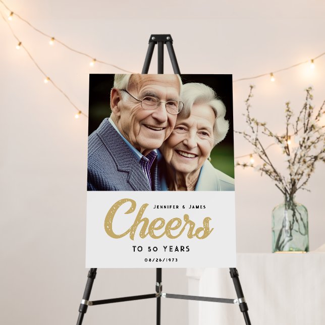 Cheers Wedding Anniversary Photo Gift Foam Board (In Situ (Stand))