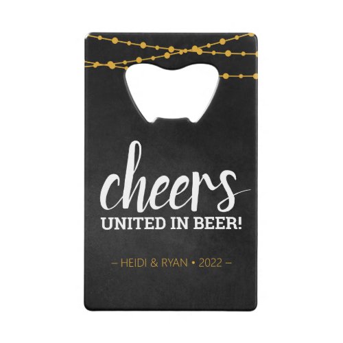 Cheers Wedding Beer Credit Card Bottle Opener