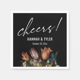 Cheers! Wedding Celebration Dutch Masters Floral Napkins