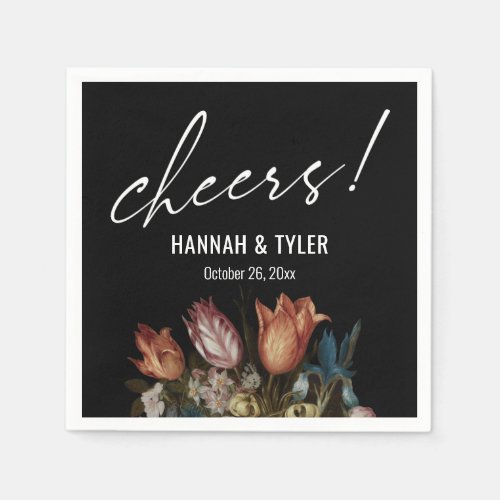 Cheers! Wedding Celebration Dutch Masters Floral Napkins