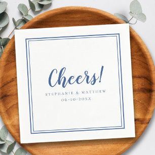 Cheers Wedding Celebrations Modern Navy Blue Napkins