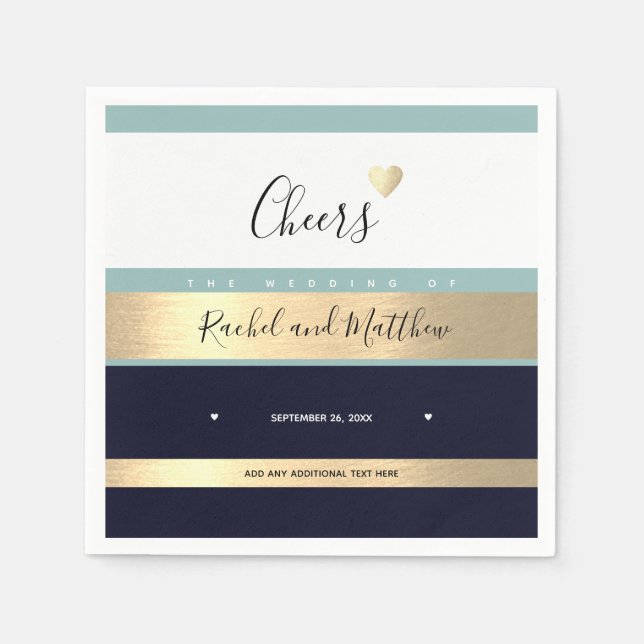 cheers! wedding cheers to love elegant paper napkins (Front)