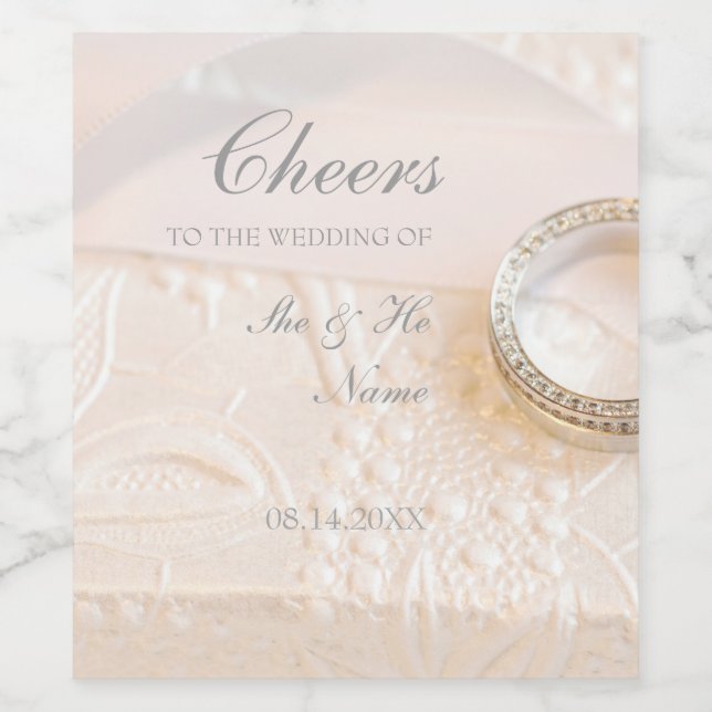 Cheers Wedding Diamonds Ring Jewelry Wine Label (Single Label)