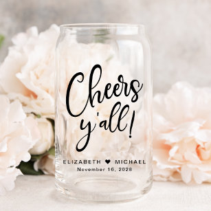 Cheers Wedding Favor Can Glass