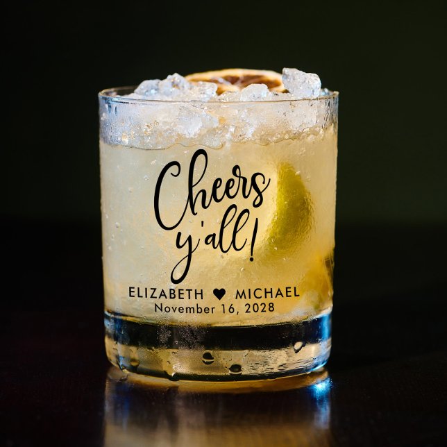 Cheers Wedding Favor Whiskey Glass (Creator Uploaded)