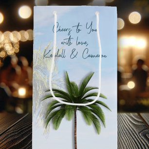 Cheers Wedding Guest Favor Wine Bag Palm Trees
