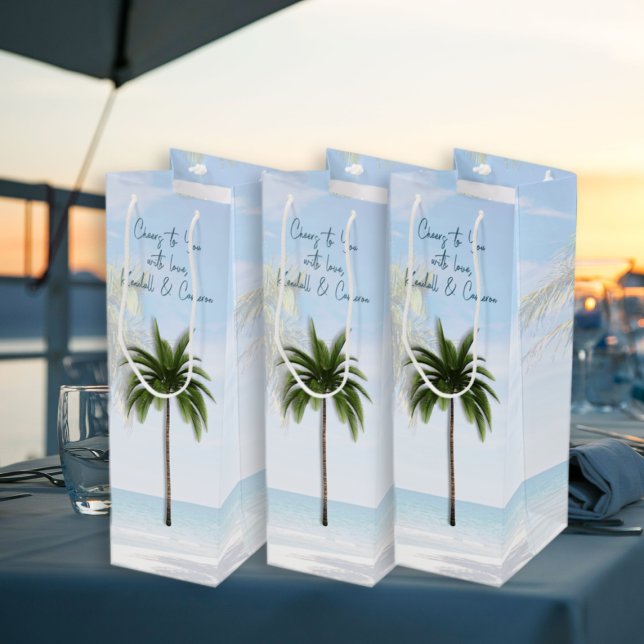 Cheers Wedding Guest Wine Bag Palm Trees (Creator Uploaded)