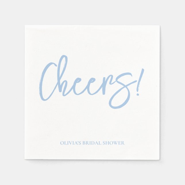 Cheers Wedding Napkins with Rustic Hand Lettering (Front)