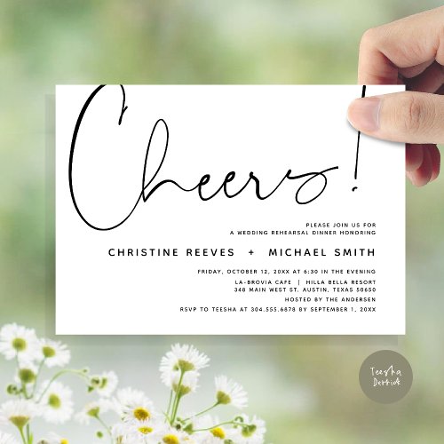 Cheers Wedding Rehearsal Dinner Invitation