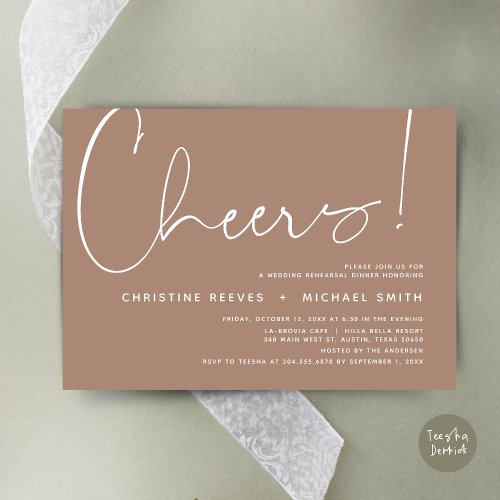 Cheers Wedding Rehearsal Dinner Invitation