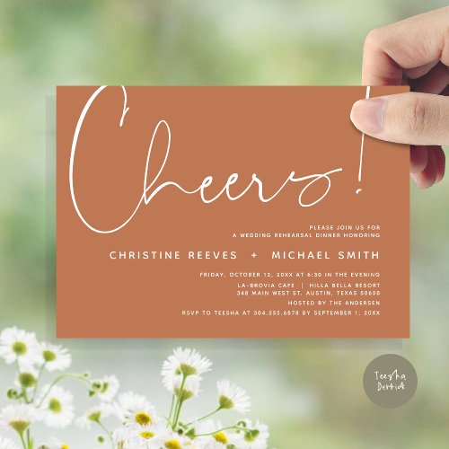 Cheers Wedding Rehearsal Dinner Invitation