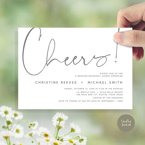 Cheers Wedding Rehearsal Dinner Invitation