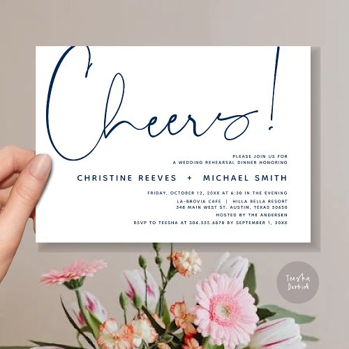 Cheers Wedding Rehearsal Dinner Invitation