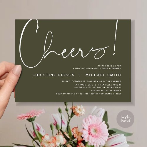 Cheers Wedding Rehearsal Dinner Invitation