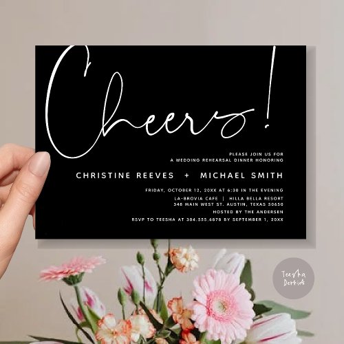 Cheers Wedding Rehearsal Dinner Invitation