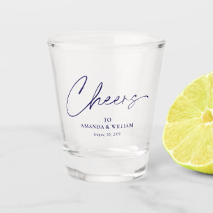 Cheers Wedding Shot Glass with Custom Names