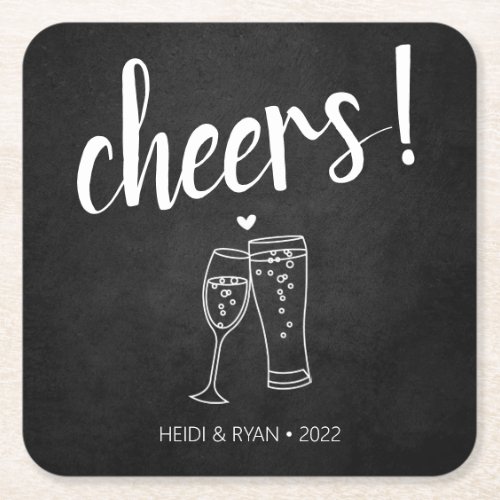 Cheers Wedding Shower Beer Drink Coaster Favor