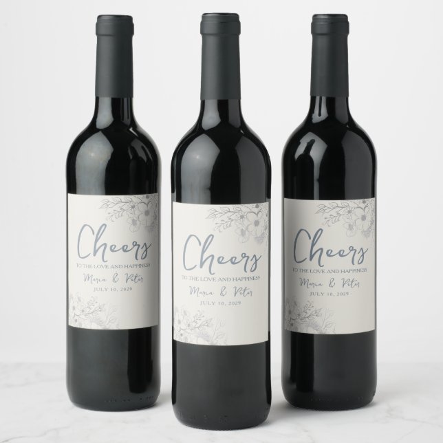 Cheers Wedding Wine Label (Bottles)