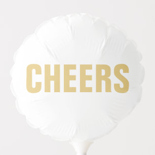'CHEERS' White and Gold Party Balloon