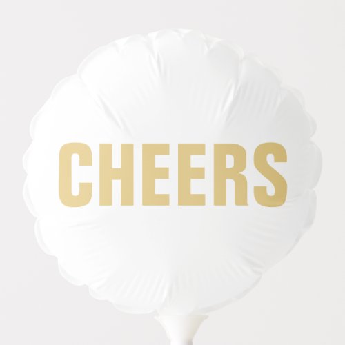 CHEERS White and Gold Party Balloon