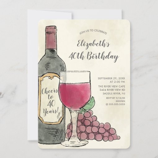 Cheers Wine Birthday Party invitation | Zazzle