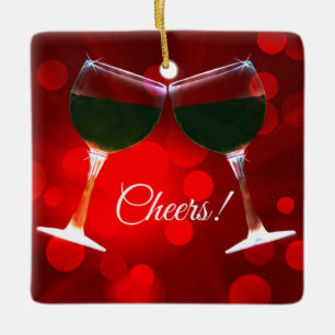 Cheers Wine Christmas Ornament