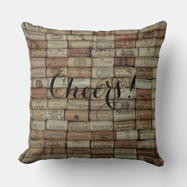 Cheers! Wine Corks of the World pillow (Front)