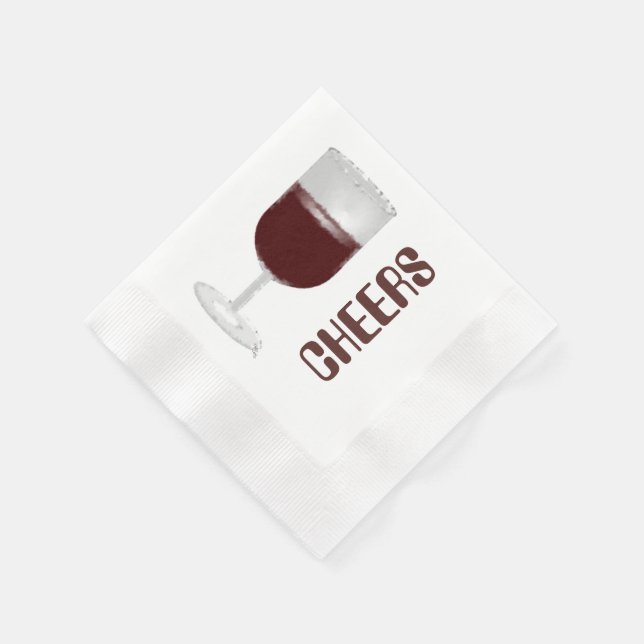Cheers Wine Glass Paper Napkins (Corner)