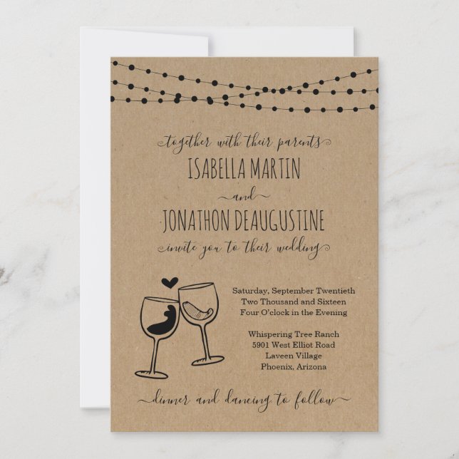 Cheers Wine Theme Winery Wine Theme Wedding Invitation (Front)