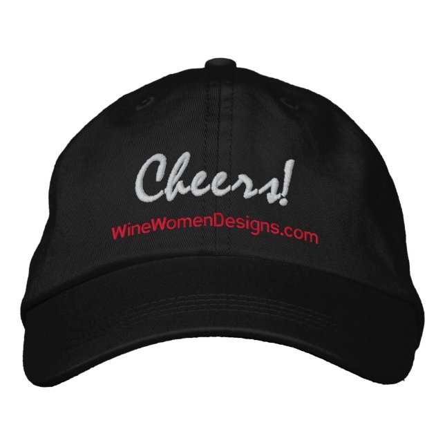 Cheers!  Wine Women Designs Dark Embroidered Baseball Cap (Front)